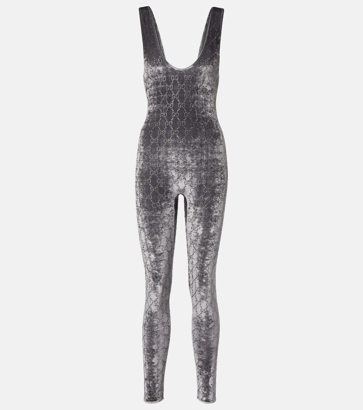Gucci GG Crystal velvet jumpsuit