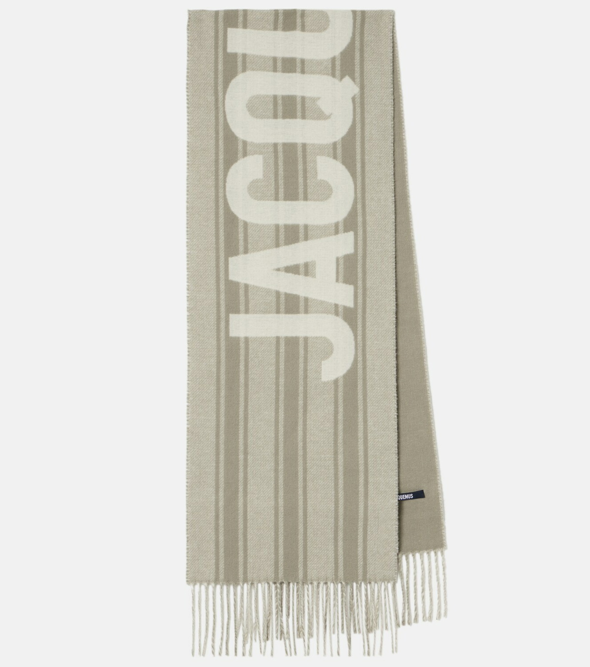 Jacquemus Logo fringed virgin wool scarf