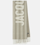 Jacquemus Logo fringed virgin wool scarf