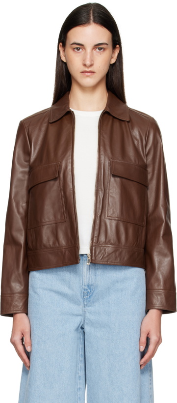 Photo: Max Mara Brown Nepet Leather Jacket