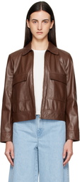 Max Mara Brown Nepet Leather Jacket