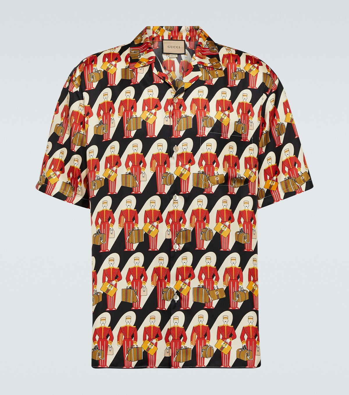 Gucci Gucci Porter silk twill bowling shirt