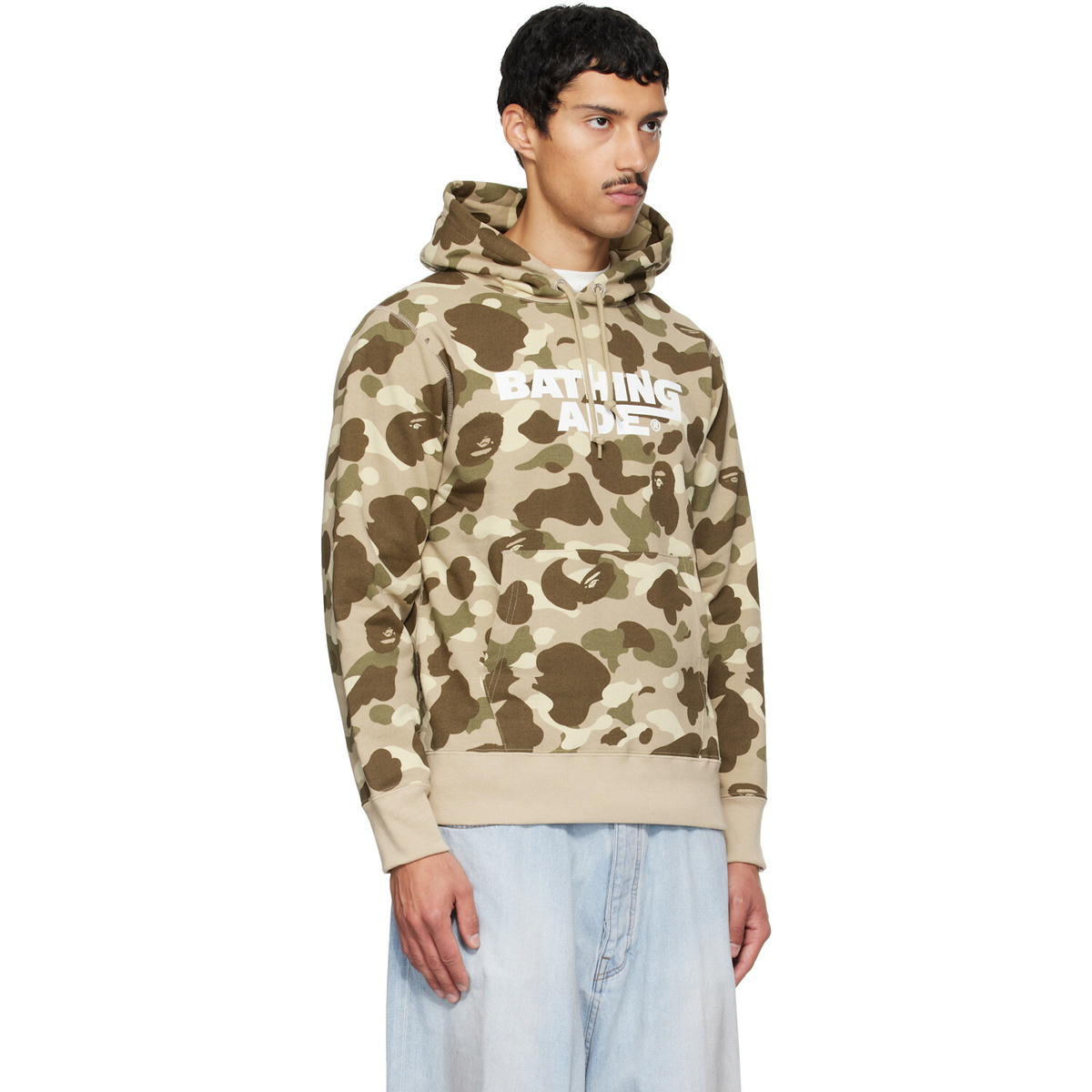 BAPE Beige Color Camo Pullover Hoodie