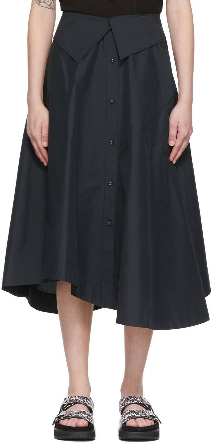Photo: 3.1 Phillip Lim Black Cotton Midi Skirt