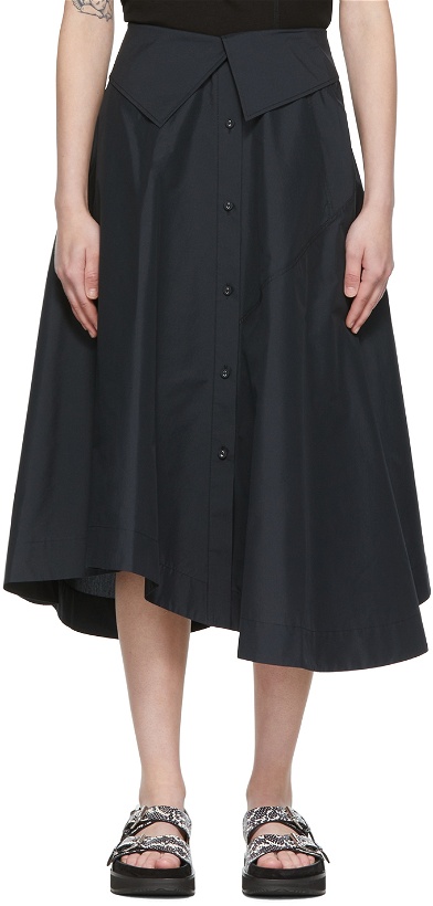 Photo: 3.1 Phillip Lim Black Cotton Midi Skirt