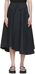 3.1 Phillip Lim Black Cotton Midi Skirt