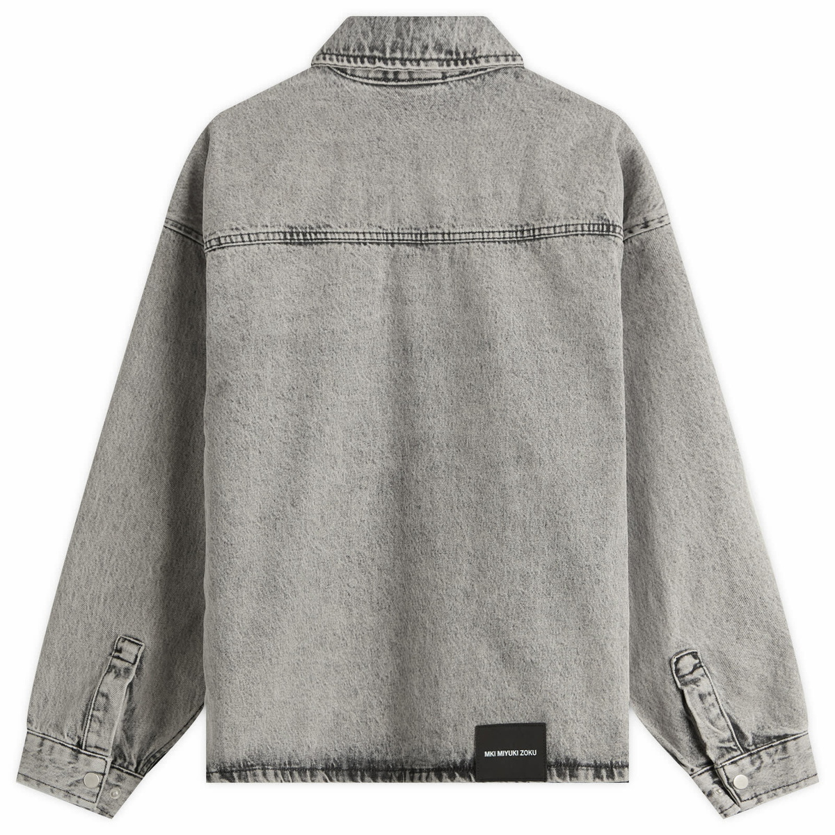 MKI Men's Denim Box Overshirt in Washed Black MKI Miyuki-Zoku