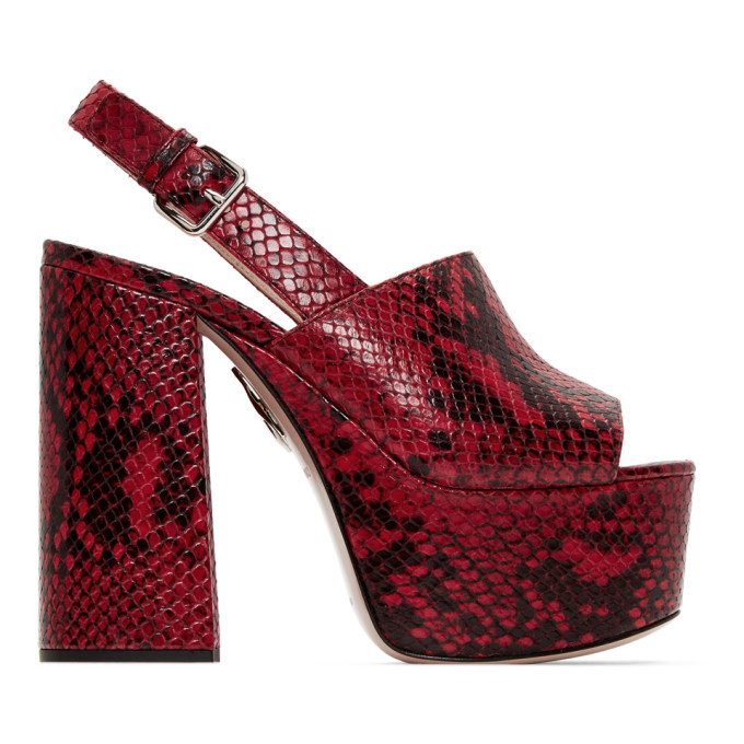 Red snakeskin online sandals