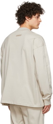 Fear of God ESSENTIALS Beige Cotton Jersey Long Sleeve T-Shirt