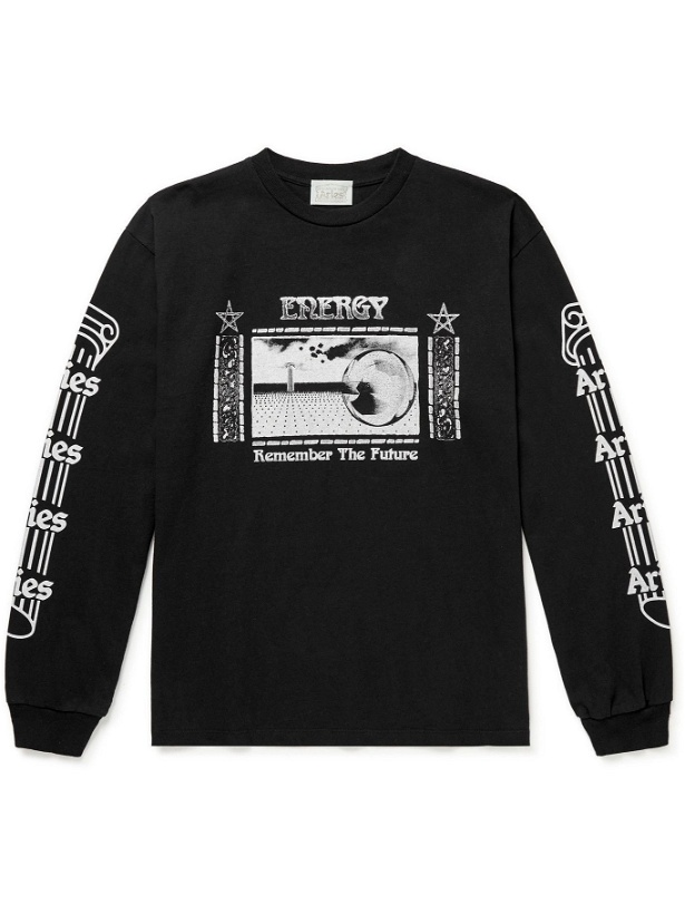 Photo: Aries - Energy Logo-Print Cotton-Jersey T-Shirt - Black