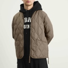 Taion Men's Military V-Neck Zip Down Jacket in Dark Khaki