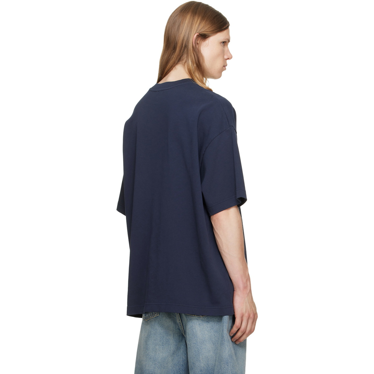 Casablanca Navy Sport Type Oversized Short Sleeve T‑shirt