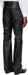 Ernest W. Baker Black Flare Leather Pants