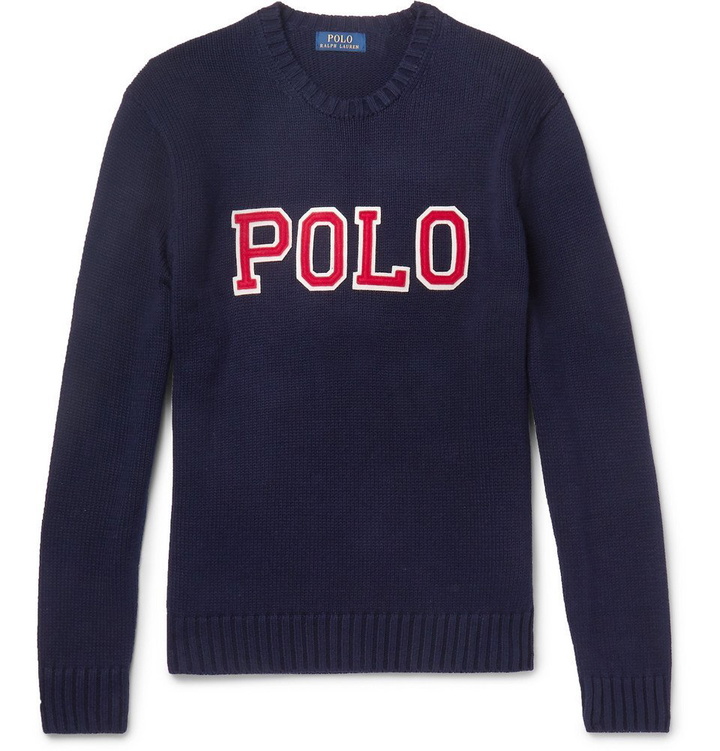 Photo: Polo Ralph Lauren - Logo-Appliquéd Cotton Sweater - Men - Navy