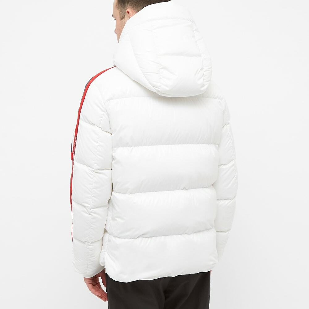 Moncler Men's Dincer Tricolore Sleeve Stripe Down Jacket in Off