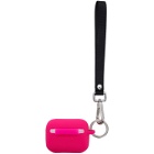 Palm Angels Pink and Black Logo AirPods Case Keychain