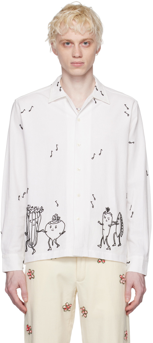 Bode White Dancing Party Shirt