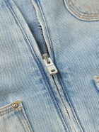 AMIRI - Logo-Appliquéd Distressed Denim Jacket - Blue