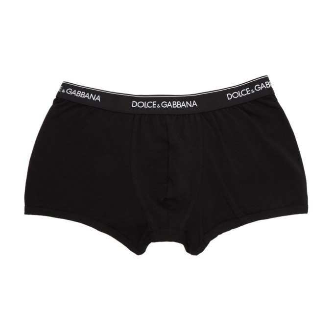 Photo: Dolce and Gabbana Two-Pack Black Regular Boxer Briefs