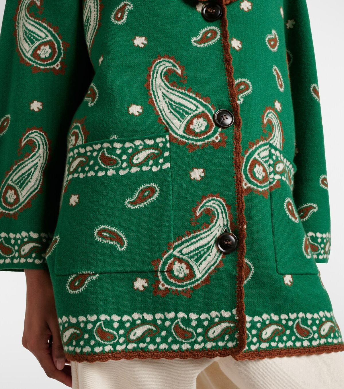Rixo Morla paisley wool and cotton cardigan