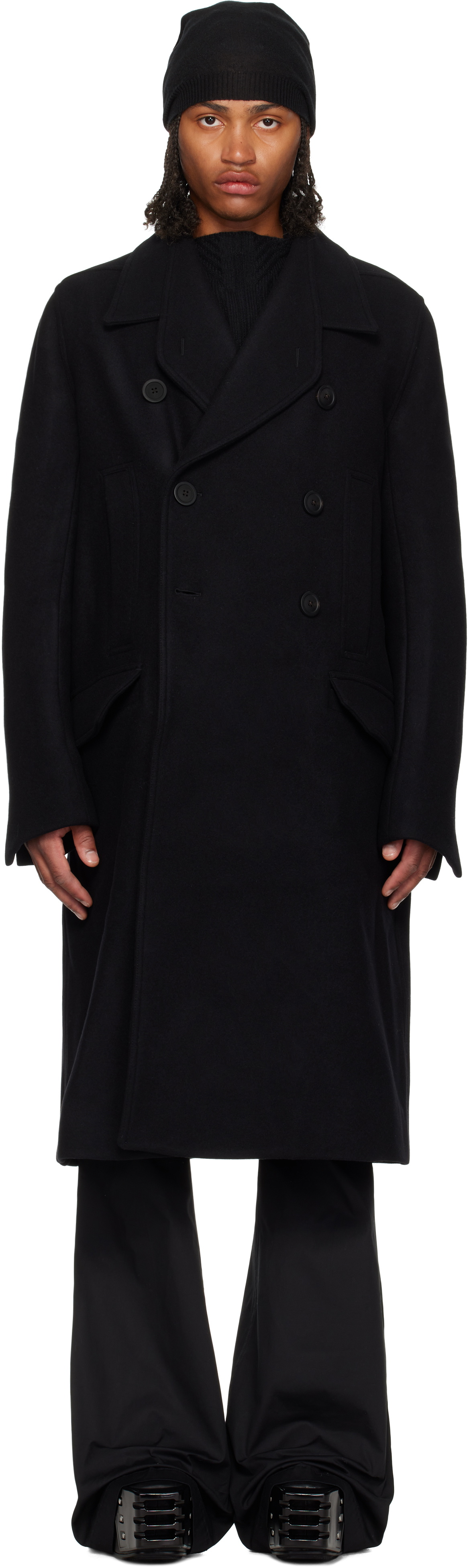 Rick Owens Black Concordians Officer Coat Rick Owens