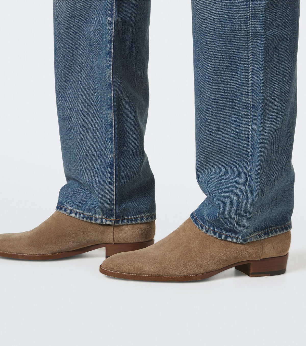 RRL Distressed straight jeans