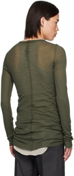 Rick Owens Green Porterville Rib Long Sleeve T-Shirt