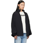 MM6 Maison Margiela Black Nylon Zip Jacket