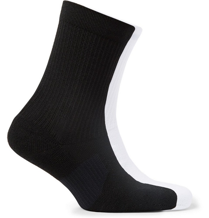 Photo: Nike Running - Two-Pack Multiplier Logo-Intarsia Dri-FIT Socks - Black
