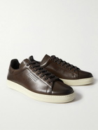 TOM FORD - Warwick Perforated Leather Sneakers - Brown