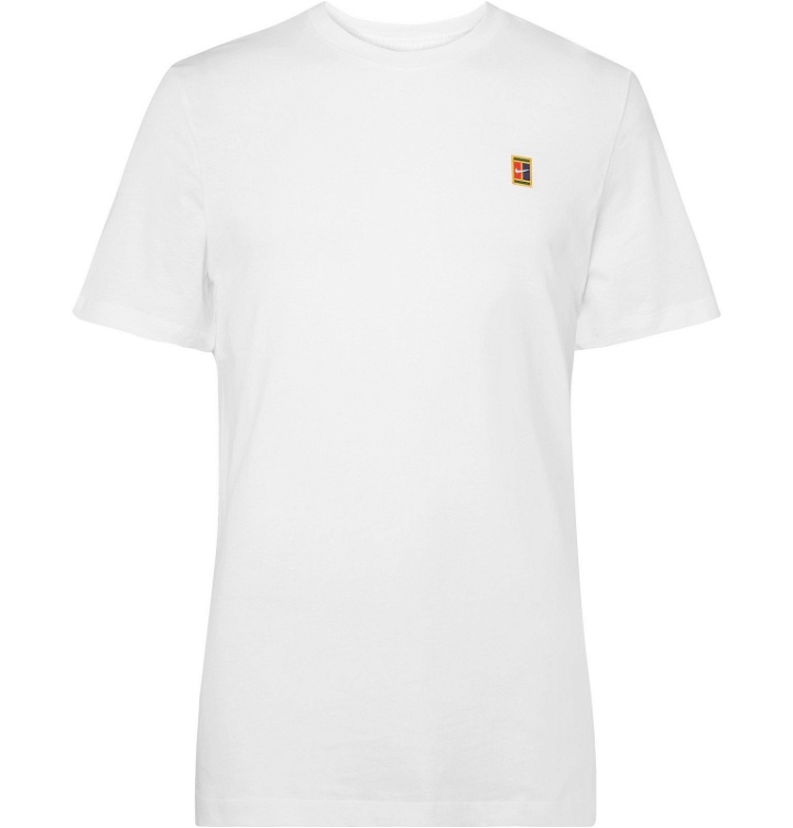 Photo: Nike Tennis - NikeCourt Logo-Appliquéd Cotton-Jersey T-Shirt - White