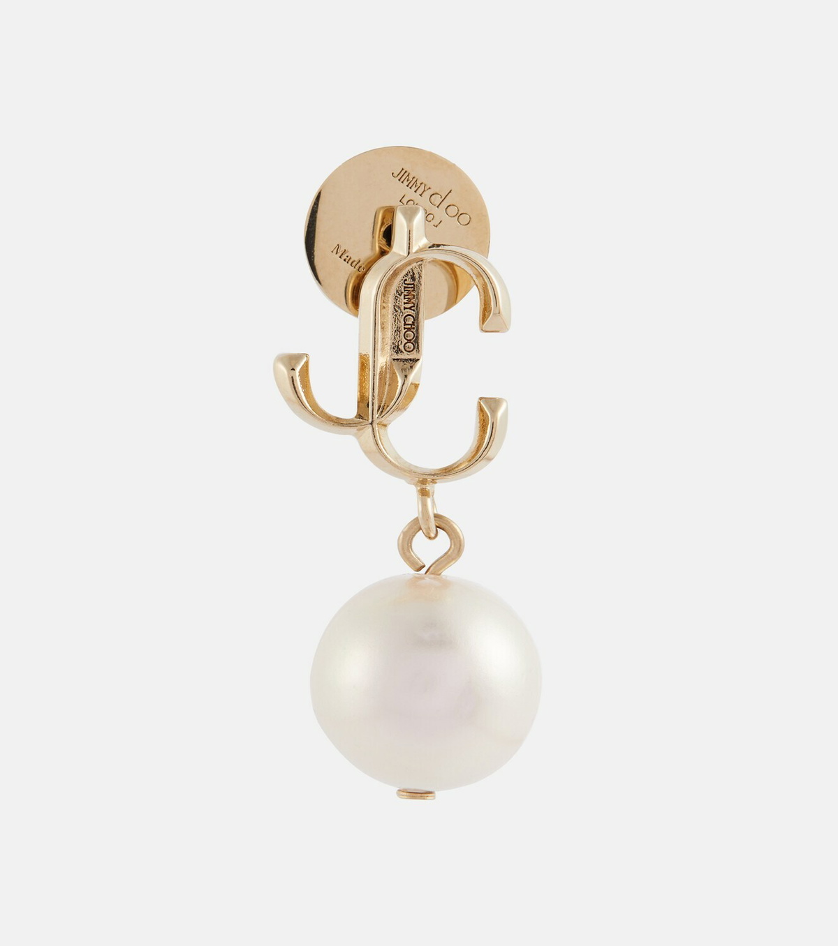 Jimmy Choo◆JC Pearl Earring◆JCパール付 スタッドピアス Gold-Finish Metal JC Pearl Stud Earrings | JC Pearl Studs