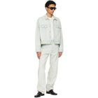 Fear of God Blue Bleach Washed Denim Straight 5 Pocket Jeans