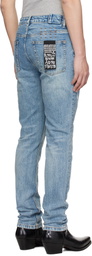Ksubi Blue Chitch Public Repair Skribed Jeans