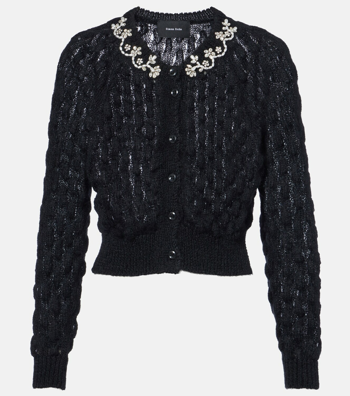 Simone Rocha Embellished mohair-blend cardigan