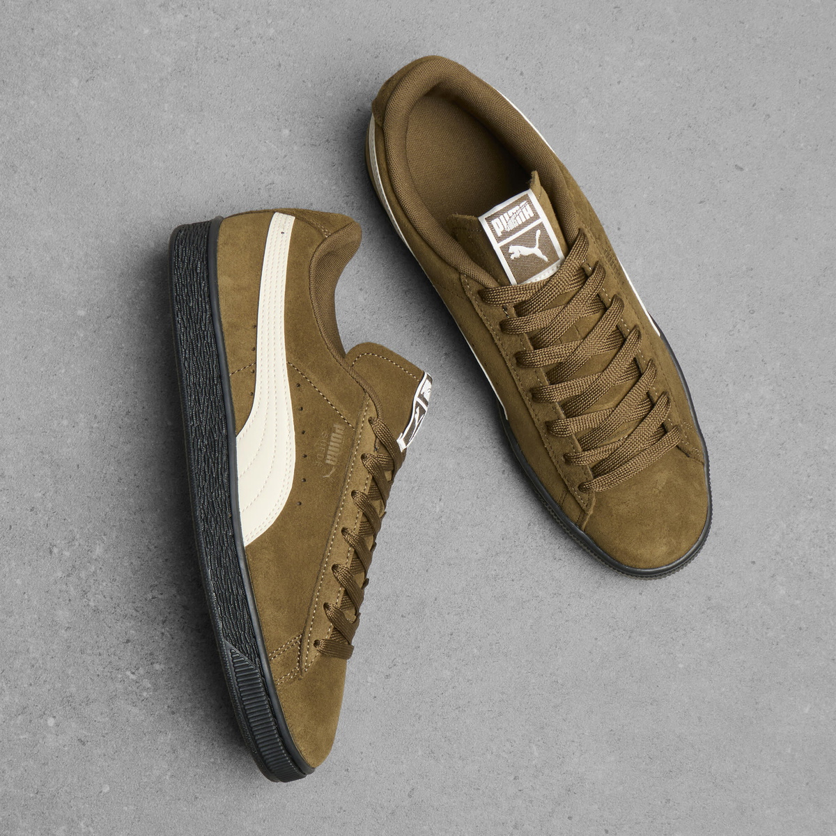 Puma Men's Suede Sneaker in Aged Copper/Alpine Snow