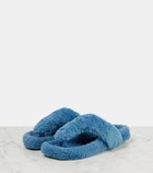 Loewe Ease shearling thong sandals