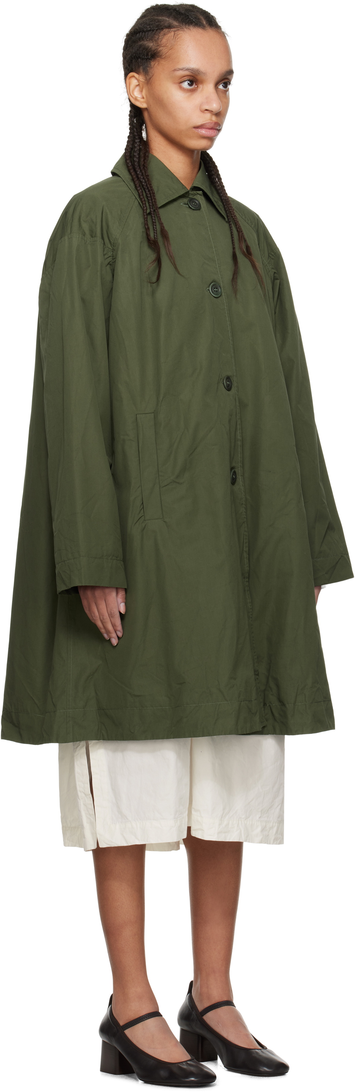 CASEY CASEY Green Drays Coat CASEY CASEY