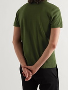 MAISON KITSUNÉ - Logo-Appliquéd Cotton-Piqué Polo Shirt - Green - XS