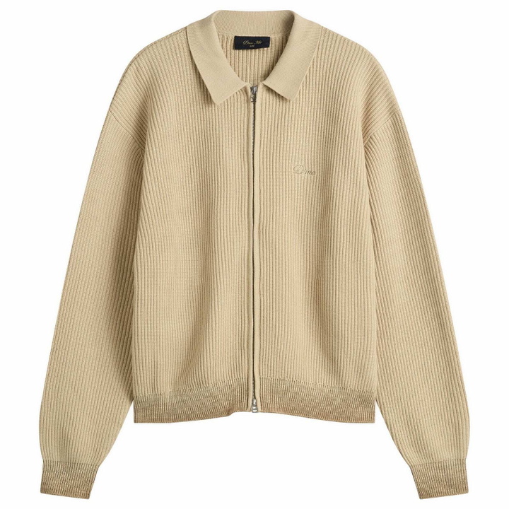 Photo: Dime Men's Double Zip Knit Cardigan in Tan