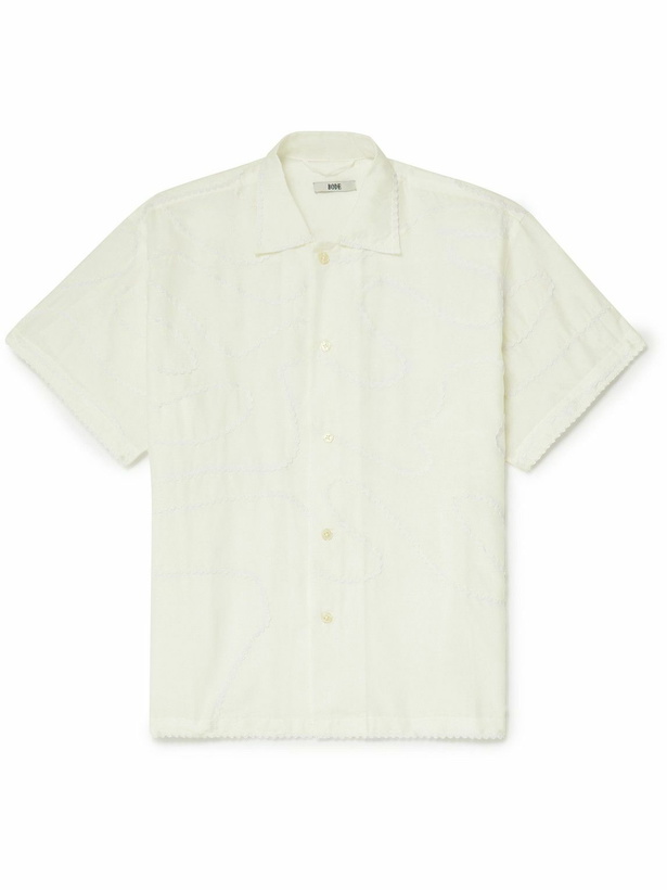 Photo: BODE - Ric Rac-Trimmed Cotton and Silk-Blend Shirt - White