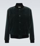 Saint Laurent - Velvet varsity jacket