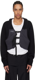 doublet Black & Gray Trail Vest Cardigan