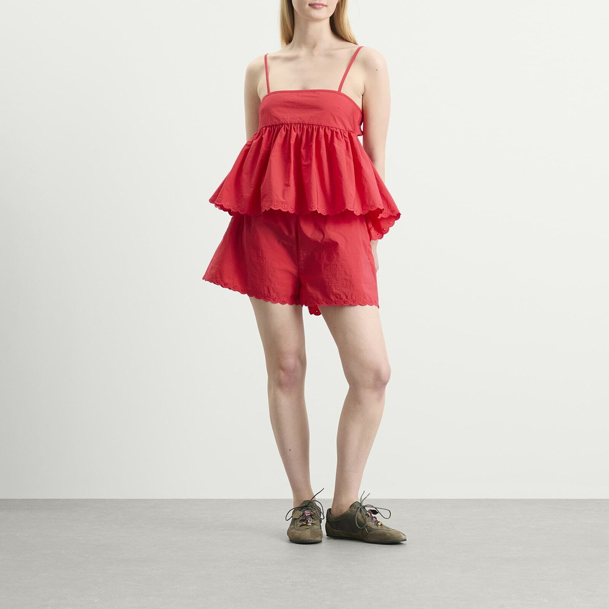 Cecilie Bahnsen Women's Blossom Shorts in Red