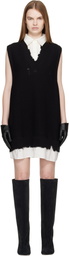 MM6 Maison Margiela Black 'Two in One' Gauge 5 Minidress