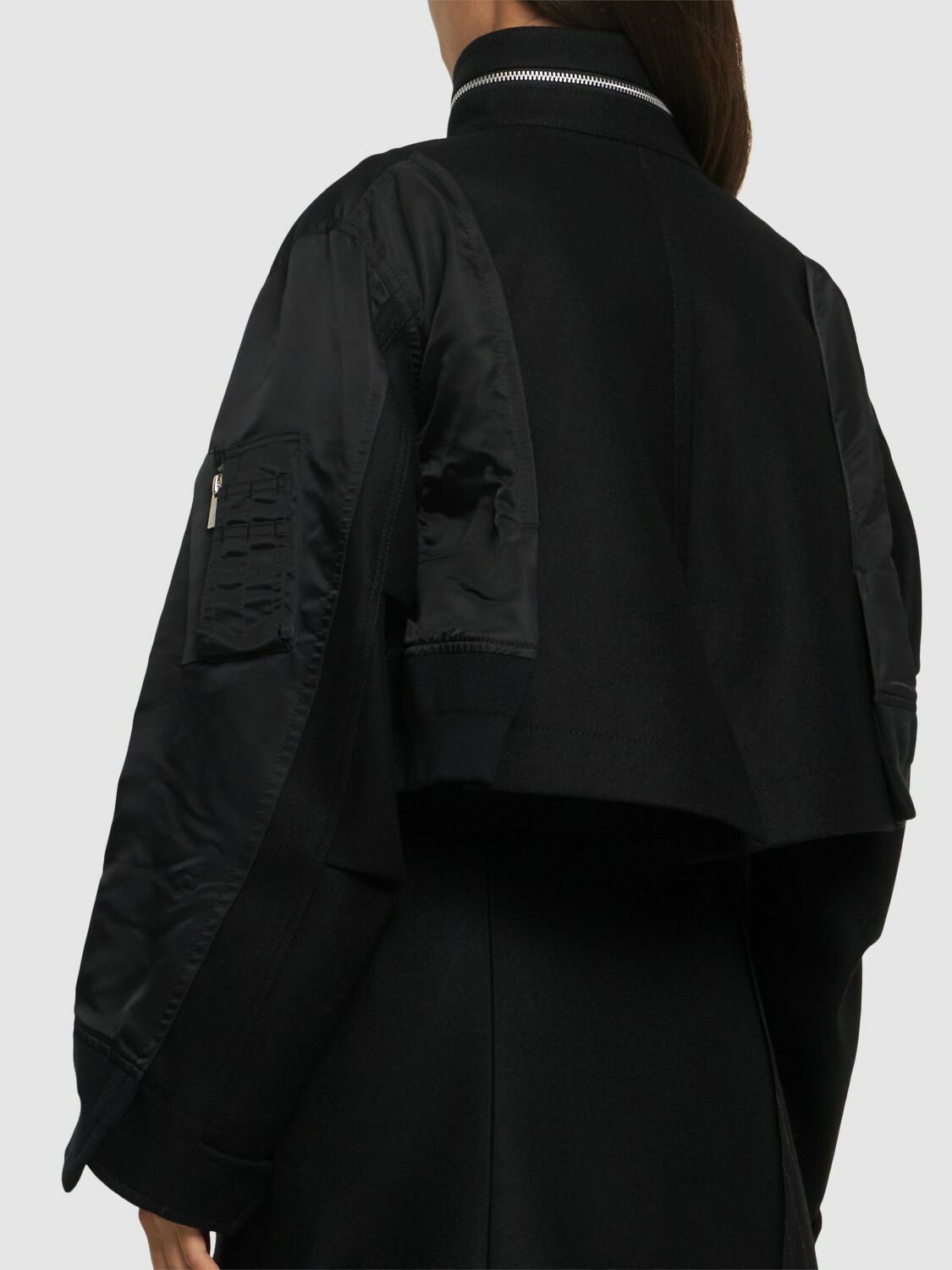 SACAI Wool Melton & Nylon Twill Jacket Sacai