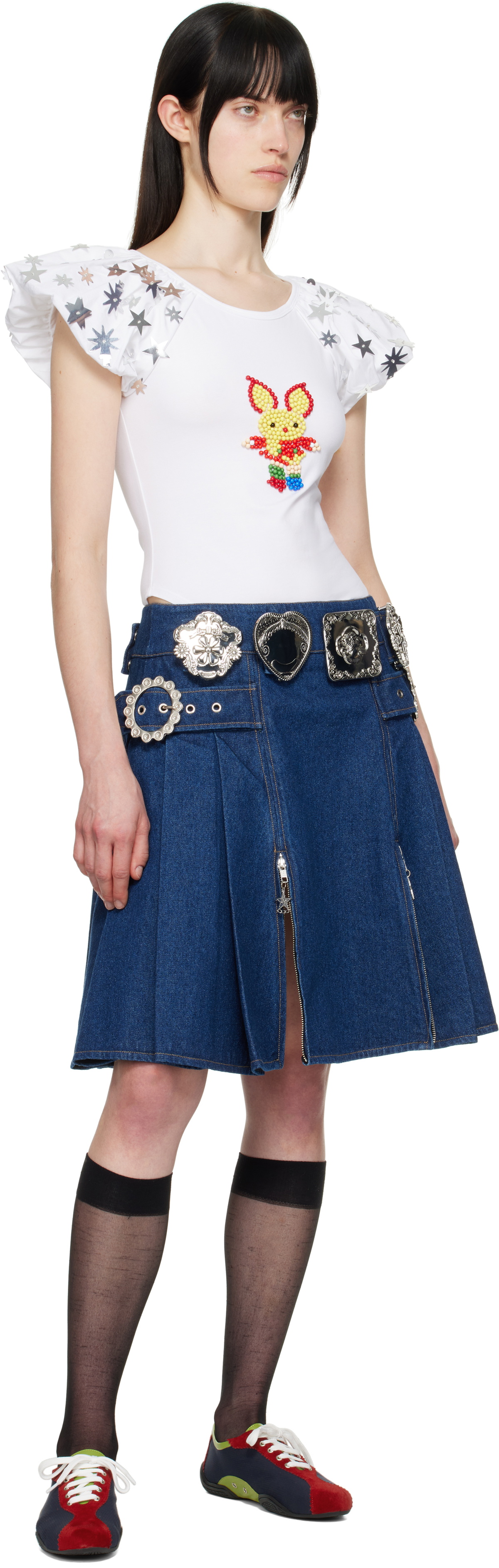 Chopova Lowena Navy Biggity Denim Miniskirt Chopova Lowena