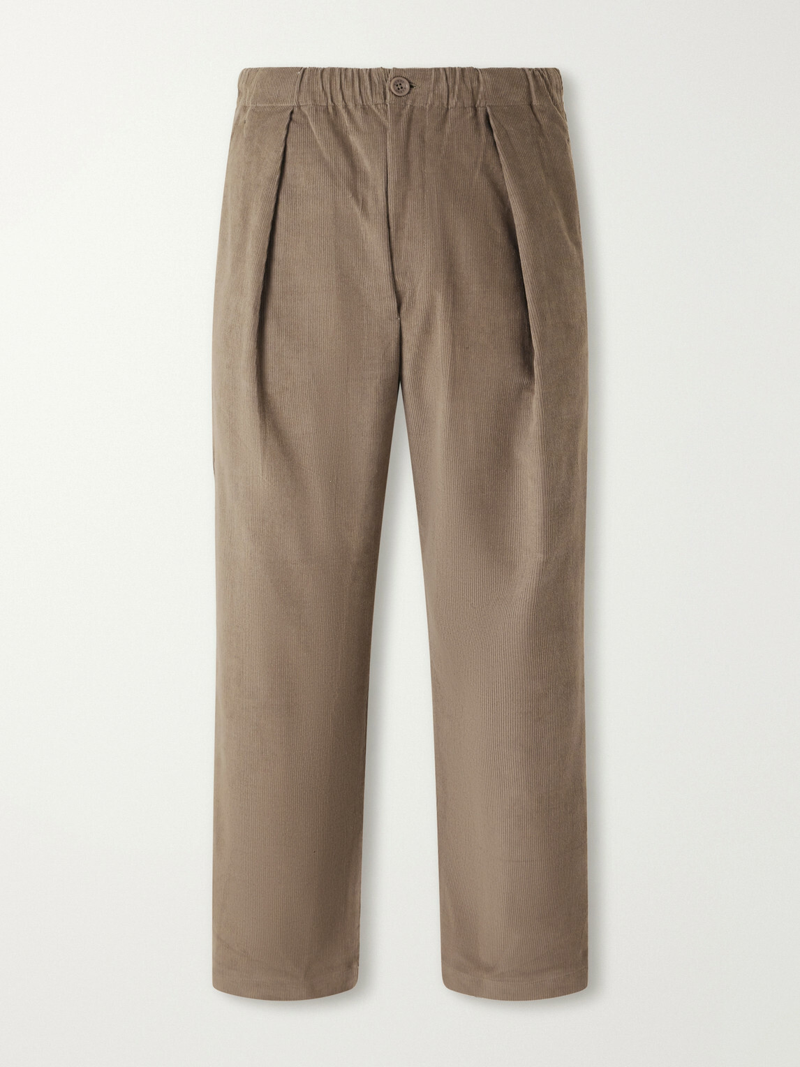 Kardo - Taka Straight-Leg Emrboidered Cotton-Corduroy Trousers - Neutrals