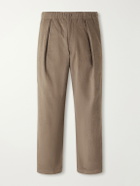 Kardo - Taka Straight-Leg Emrboidered Cotton-Corduroy Trousers - Neutrals