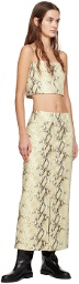 Helmut Lang Beige Python-Embossed Leather Camisole